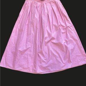 Banana Republic Pink Midi Pleated A-Line Skirt